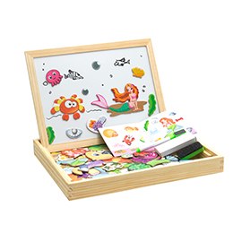 Wooden Magnetic Puzzle Toys Children 3D Puzzle Box Figure Animals Circus Writing Drawing Board Learning Education Toys For Kids Lulu & Hues