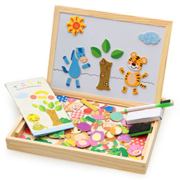 Wooden Magnetic Puzzle Toys Children 3D Puzzle Box Figure Animals Circus Writing Drawing Board Learning Education Toys For Kids Lulu & Hues